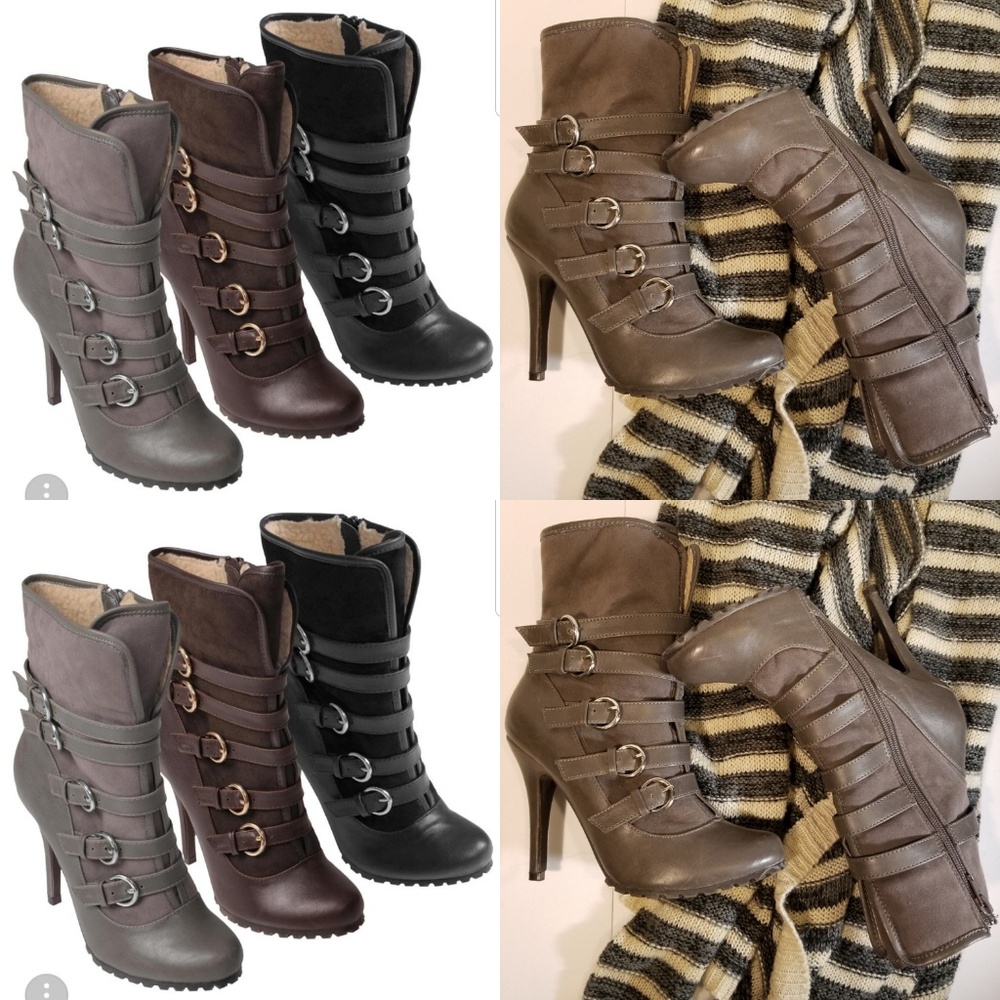 Journee Collection Ursela Gray Boots 7.5
